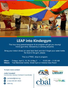 LEAP into Kindergym (Ages 18m-5yrs) - Trail @ Cominco Arena Gym