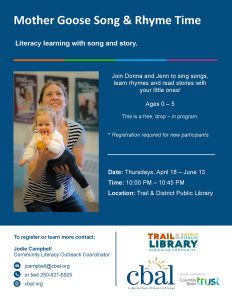 Mother Goose (ages 0 to 5) - Trail @ Trail and District Public Library | Trail | British Columbia | Canada