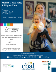 Mother Goose (ages 0 to 5) - Trail @ Trail and District Public Library | Trail | British Columbia | Canada